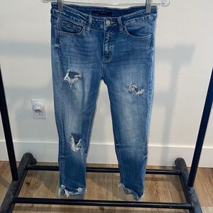 Distressed flying monkey jeans